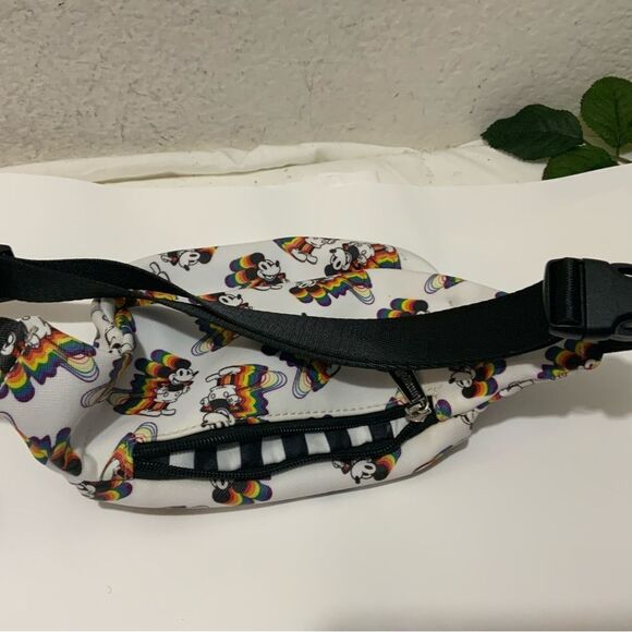 Loungefly Disney Mickey with rainbow dropshadow print faux textured Hip Pack - Picture 9 of 14